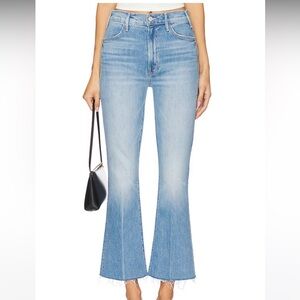 MOTHER The Hustler Ankle Fray in No Offense Blue Jeans Denim Size 28 NWT